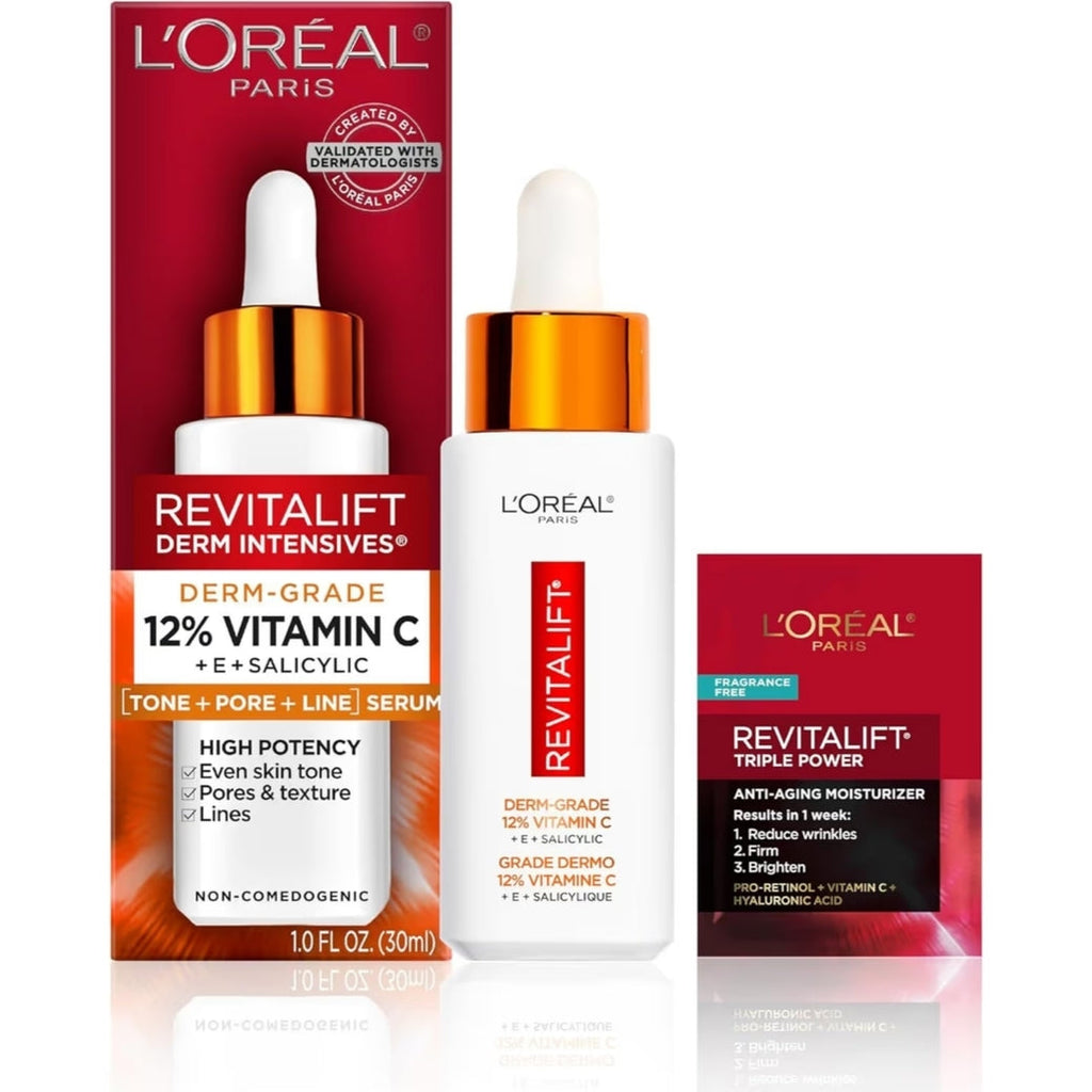 L'Oreal Revitalift 12% Pure Vitamin C Serum, Vitamin E, Salicylic Acid x 24 pieces