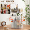 360 Degree Rotating Cosmetic Organizer Transparent 24 Pieces