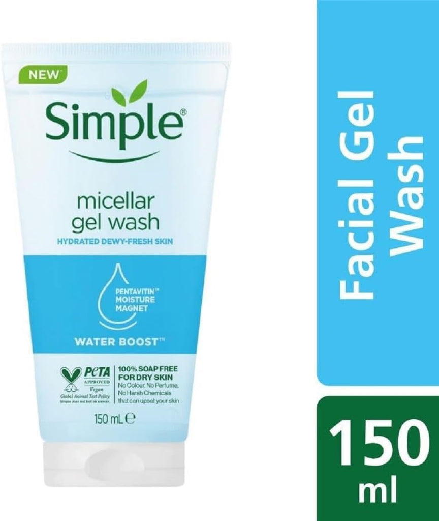 Simple Water Boost Micellar Facial Gel Wash Sensitive Skin x24 pieces