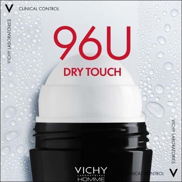 Vichy Men's Clinical Control 96HR Protection Anti-Perspirant Roll On Deodorant 50ml x24 pieces