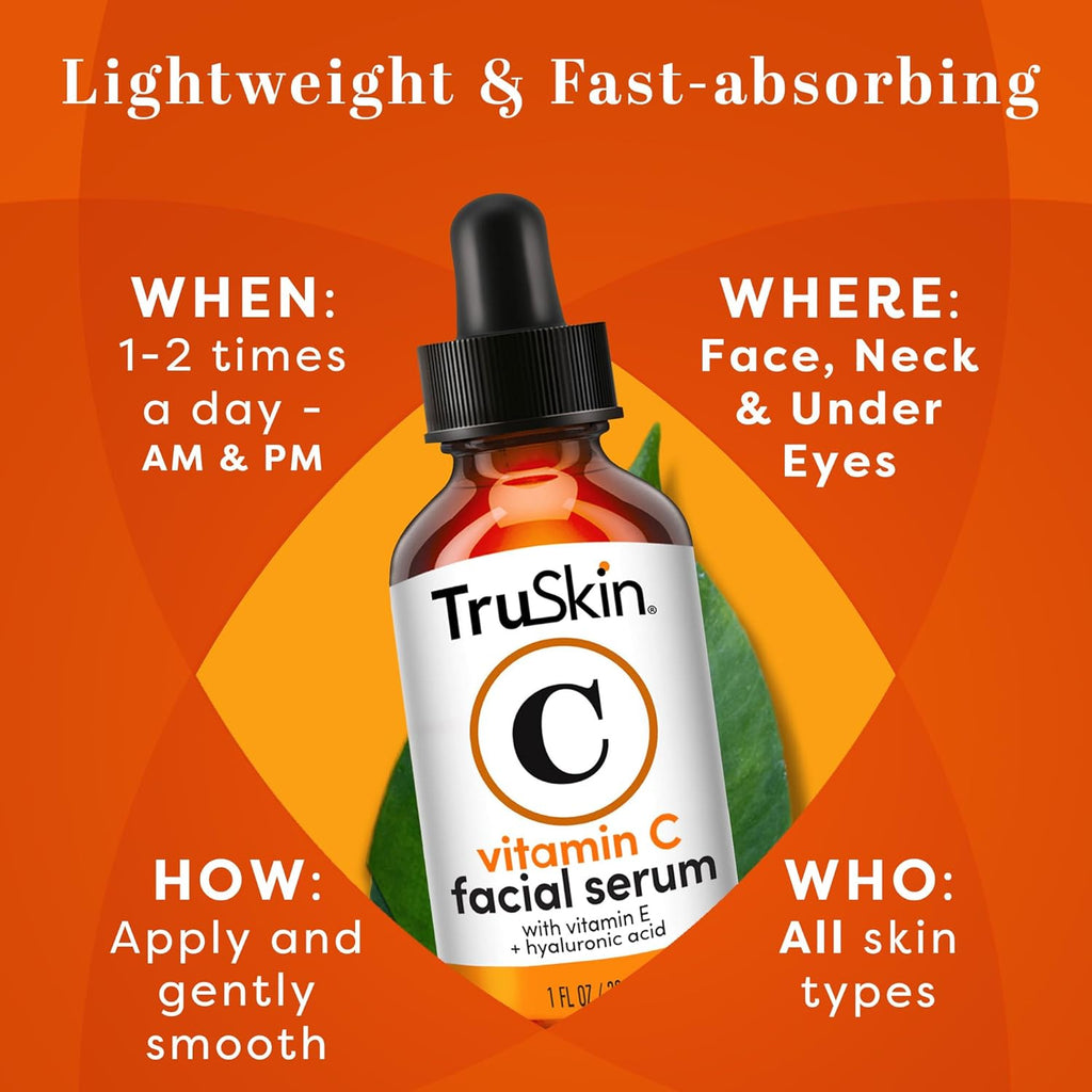 TruSkin Naturals Vitamin C Facial Serum with Hyaluronic Acid & Vitamin E x24 pieces