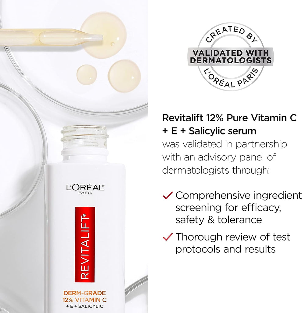 L'Oreal Revitalift 12% Pure Vitamin C Serum, Vitamin E, Salicylic Acid x 24 pieces