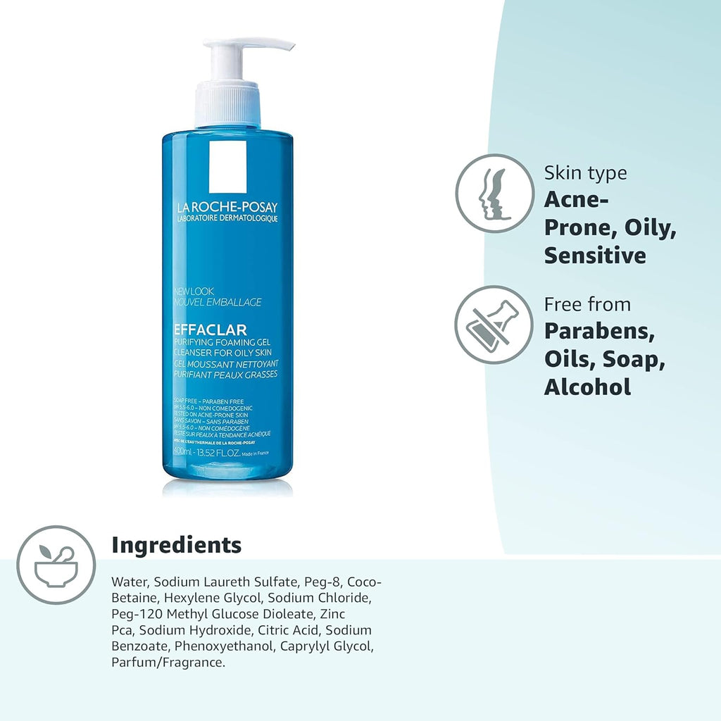 La Roche Posay Effaclar Purifying Foaming Gel For Oily Sensitive Skin For Unisex x 24 pieces