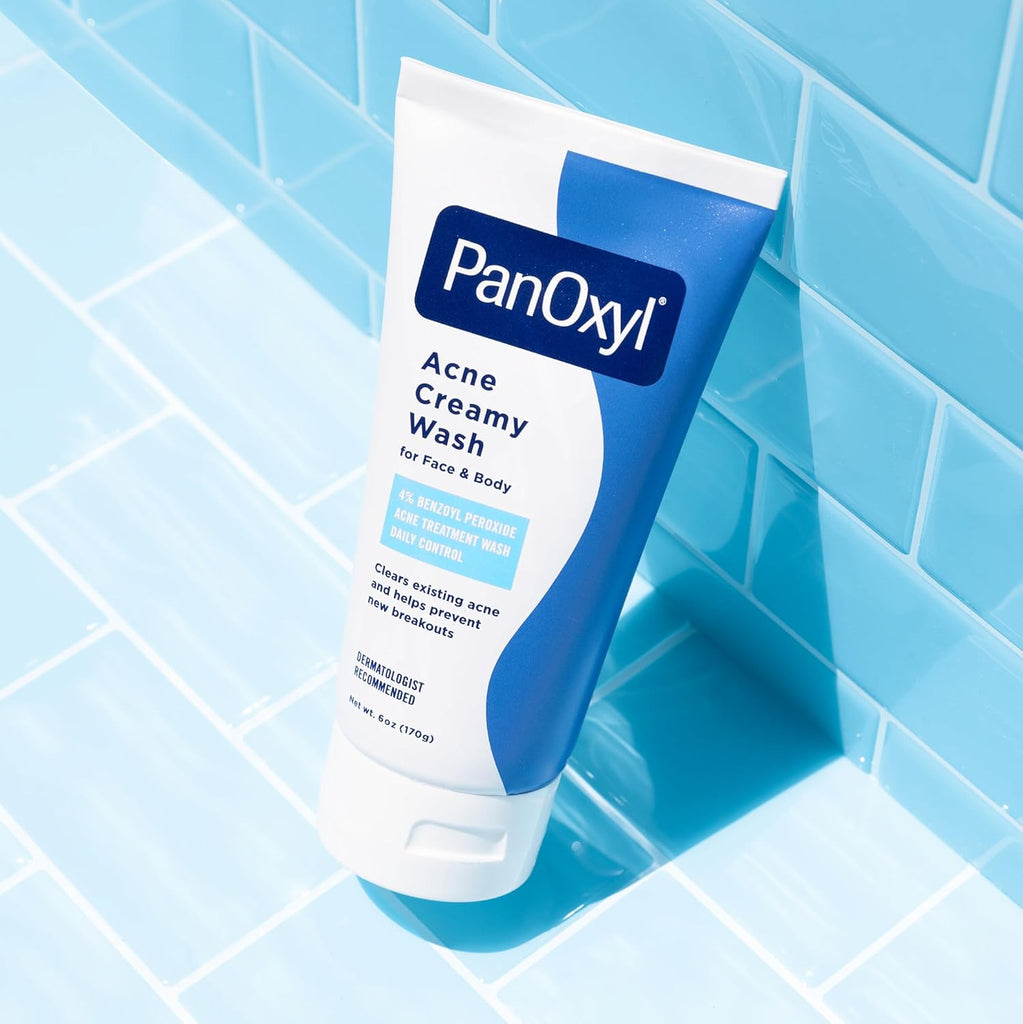 PanOxyl Antimicrobial Acne Creamy Wash, 4% Benzoyl Peroxide, 6 Ounce x24 pieces