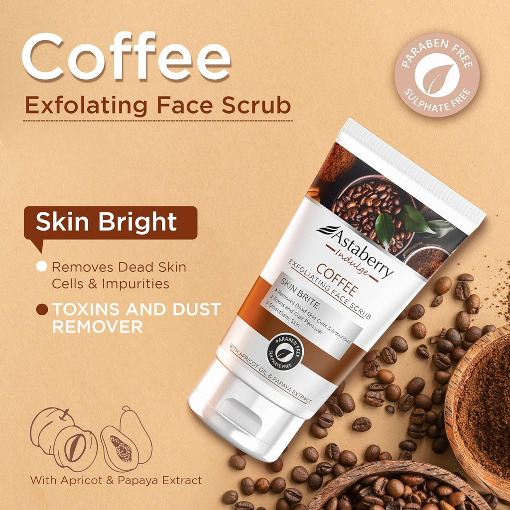 Astaberry Indulge Coffee Exfoliating Face Scrub for Smooth Skin x 24 pieces