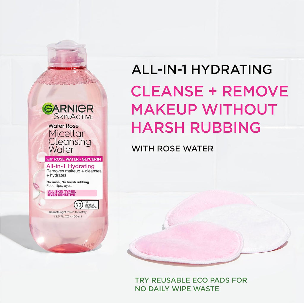 Garnier SkinActive Micellar Cleansing Water with Rose Water and Glycerin x 24 pieces