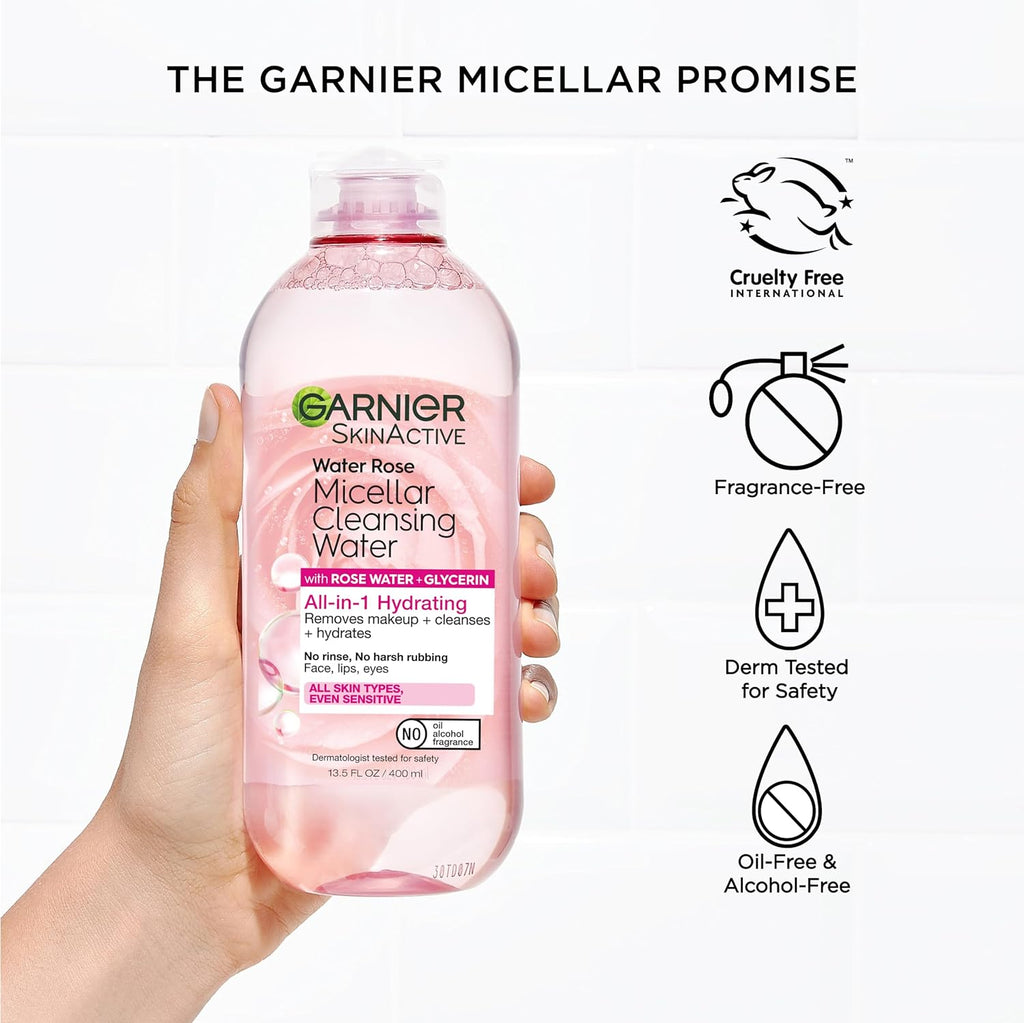 Garnier SkinActive Micellar Cleansing Water with Rose Water and Glycerin x 24 pieces