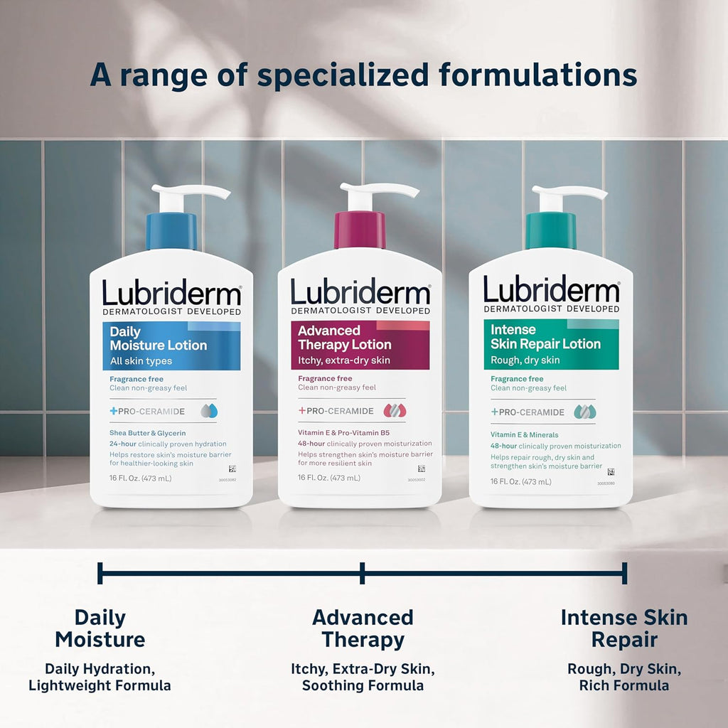 Lubriderm Daily Moisture Hydrating Unscented Body Lotion with Pro-Vitamin B5 x 24 pieces