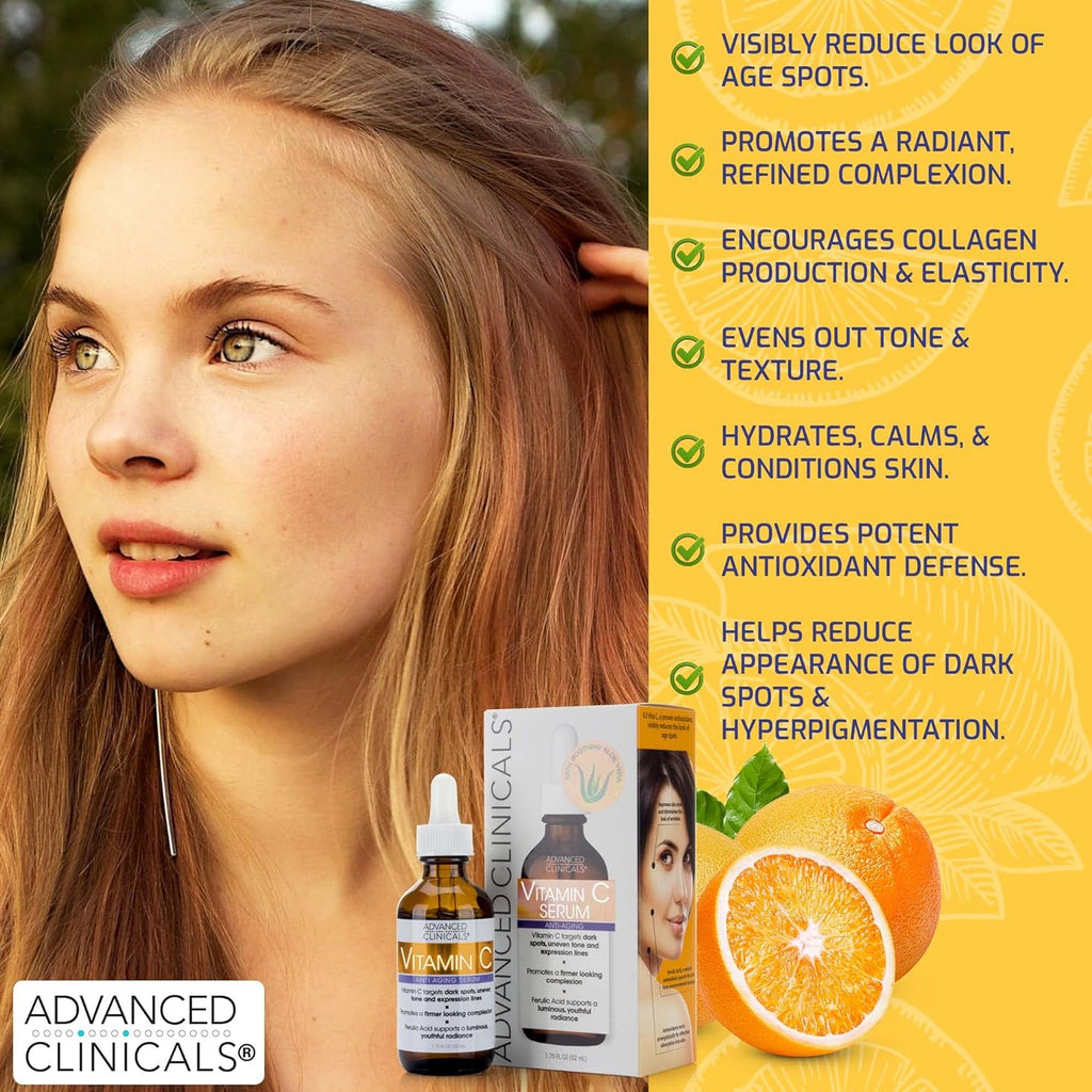 Advanced Clinicals Vitamin C + Ferulic Acid, Antioxidant Glow Facial Mist 237 ml x 24 pieces