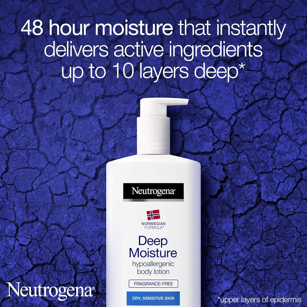 Neutrogena Norwegian Formula Deep Moisture Body Lotion Dry And Sensitive Skin, 400 Ml x24 pieces