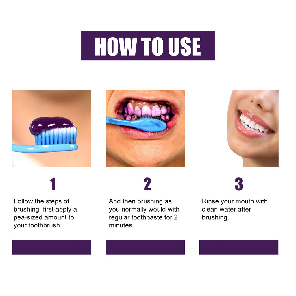 EELHOE Purple Teeth Whitening Toothpaste, Removes Stains, Plaque, and Tartar